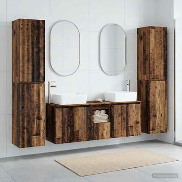 vidaXL Badkamermeubelset 5 st Oud hout 33 x 34,5 x 160 cm, Huis en Inrichting, Verzenden, Nieuw