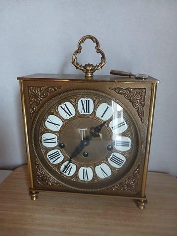 Klok - Messing - 1970-1980 - Cuckoo Clock Mfg. Co. Inc, Antiek en Kunst, Antiek | Klokken
