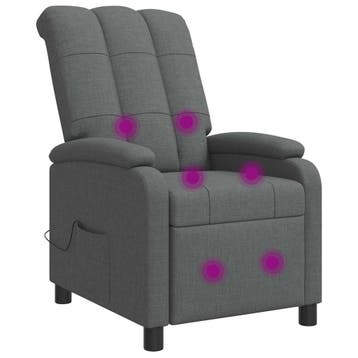 vidaXL Massage Recliner Donkergrijs Stof, Verzenden, Nieuw