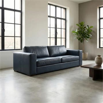 Leren bank Flow - 3,5 zits, Nieuw, Ophalen of Verzenden, Modern, 200 tot 250 cm