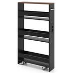 LIVSK Ultradunne Opbergkar op Wieltjes - 4 Niveaus met Oplaa, Verzenden, Nieuw