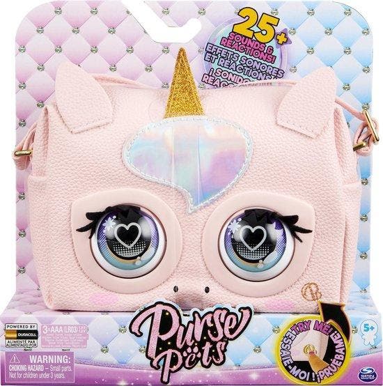 Purse Pets - Glamicorn Eenhoorn Interactieve Tas en Knuffel, Kinderen en Baby's, Speelgoed | Knuffels en Pluche, Nieuw, Verzenden