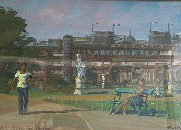 Lorenzo Palazzi (1921) - Parigi - Giardini del Louvre, Antiek en Kunst