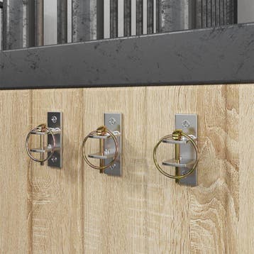 vidaXL Emmerhaken 3 st wandmontage staal zilverkleurig en, Dieren en Toebehoren, Verzenden, Nieuw