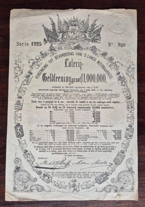 Nederland. - 1871 - Vereeniging ter bevordering van s-lands, Antiek en Kunst, Antiek | Speelgoed