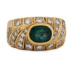 Cocktailring - 18 karaat Geel goud - 2.80ct. tw. Smaragd -