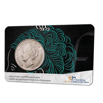 Nederland. Coincard Laatste Gulden Wilhelmina met gulden