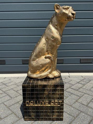 Daluxe Art - 1999 • XXL Golden Panther Display – 90 cm