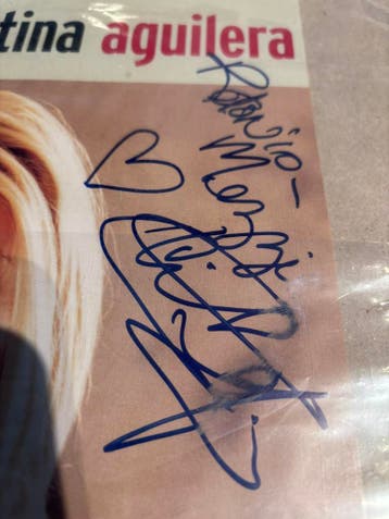 Gesigneerde promotieposter Christina Aguilera (1999/debuut), Ophalen of Verzenden, Zo goed als nieuw, Poster, Artwork of Schilderij