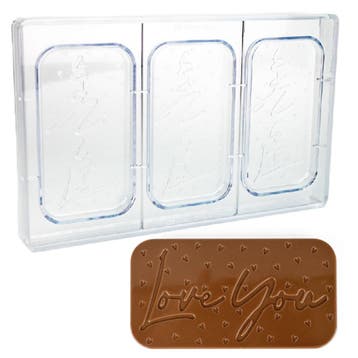 Martellato Chocolademal Tablet Love You (3) 130x70mm, Hobby en Vrije tijd, Verzenden, Nieuw