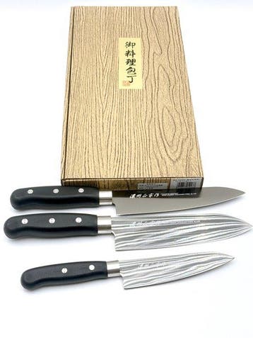 Noshu Masamune Titanium Coated 3-Piece Kitchen Knife Set –