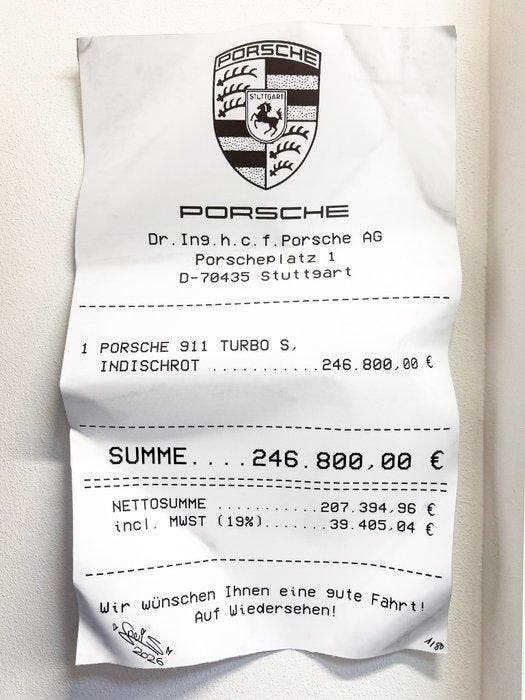 Louis Michel Krüger - 911 Reciept (Dirty), Antiek en Kunst, Kunst | Designobjecten