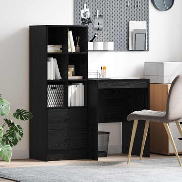 vidaXL Bureau Zwart Eiken 105,5 x 50 x 127 cm 2 st, Verzenden, Nieuw