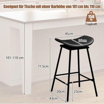 2dekans | Coast Draaibare Barkrukken – Set van 2 – 43 x 45 x, Ophalen of Verzenden, Zo goed als nieuw