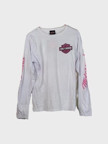 Harley-Davidson Longsleeve Dames maat XL Wit Vintage, Wit, Maat 46/48 (XL) of groter, Ophalen of Verzenden, Zo goed als nieuw
