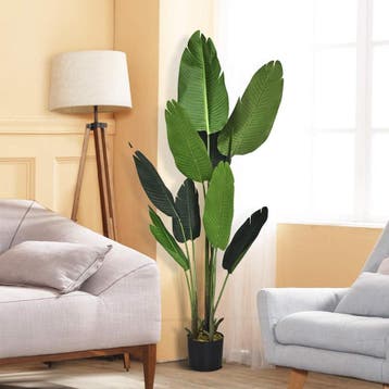 Kunstplant - Kamerplant - Palmboom - 160 cm - Groen - COSTWA, Verzenden, Zo goed als nieuw