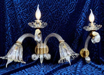 Attribuite a Barovier e Toso - Wandkandelaar (2) - Helder
