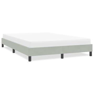 vidaXL Bedframe zonder matras 160x210 cm fluweel lichtgrijs, Huis en Inrichting, Slaapkamer | Bedden, Verzenden, Nieuw, Tweepersoons