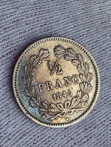 Frankrijk. Louis Philippe I. 1/2 Franc 1845-W, Lille (Zonder