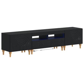 vidaXL 3-delige LED TV-kast Zwart Bewerkt hout, Minder dan 50 cm, Verzenden, Nieuw, Minder dan 100 cm