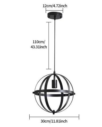 Industriële Vintage Hanglamp – Zwarte Metalen Plafondlamp, Verzenden, Nieuw