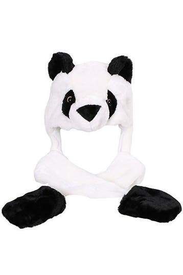 KIMU® Muts Wanten Panda Sjaalmuts met Oortjes Zwart Wit Reuz, Ophalen of Verzenden, Nieuw