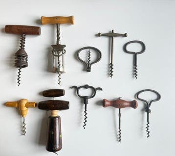 Kurkentrekker (10) - Hout, Metaal, Staal - 10 oude, Antiek en Kunst