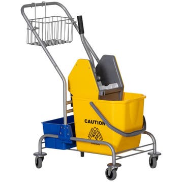 Schoonmaakwagen, Mopwagen, 25 L Capaciteit, 4 Wielen, Kunsts, Verzenden, Nieuw