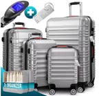 Reiskoffers Zilver 4-delig ABS met gratis accessoires, Sieraden, Tassen en Uiterlijk, Koffers, Verzenden, Nieuw