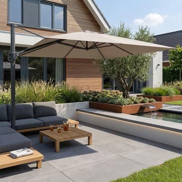 Challenger T1 premium zweefparasol 400x300 cm manhattan, Ophalen of Verzenden, Nieuw
