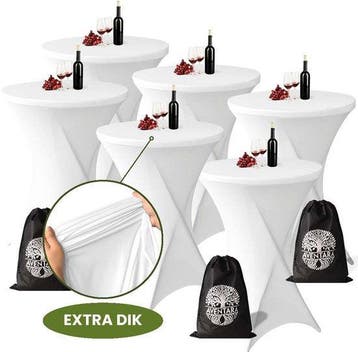 Statafelrok Wit x 6 – 80-85 x 110 cm met Opbergtas – Stataf, Verzenden, Nieuw