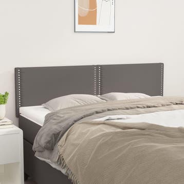 vidaXL Hoofdborden 144x5x78/88 cm kunstleer grijs, Verzenden, Nieuw, Grijs, Overige materialen