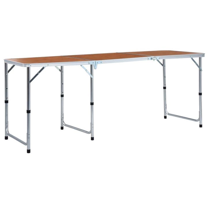 vidaXL Campingtafel inklapbaar 180x60 cm aluminium, Caravans en Kamperen, Kampeermeubelen, Nieuw, Verzenden