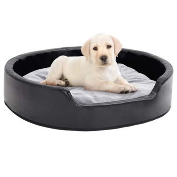 vidaXL Hondenmand 79x70x19 cm pluche en kunstleer zwart en, Verzenden, Nieuw