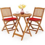 LIVSK 3-delige Patio Bistro Set - Massief Acaciahout - Opvou, Verzenden, Nieuw