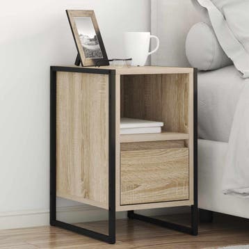 vidaXL Nachtkastje 2 st Sonoma 39,5 x 30 x 50 cm Bewerkt, Minder dan 45 cm, Verzenden, Nieuw, Minder dan 55 cm