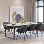 Eetkamerstoel Marilyn, koordlook, gestoffeerd - antraciet /, Verzenden, Nieuw