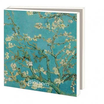 Kaartenmapje met env, vierkant: Almond Blossom, Van Gogh, Ophalen of Verzenden, Gelopen