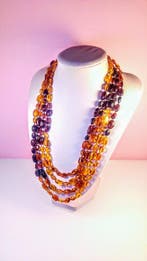 Lange Baltische barnsteenketting - Barnsteen - Unique design