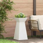 vidaXL Pilaar Plantenbak 2 pcs Wit 35 x 35 x 73 cm, Verzenden, Minder dan 60 cm, Nieuw, Metaal
