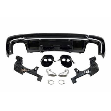 Achterbumper Diffusor Audi A4 B9 19- Glans Zwart RS Look, Ophalen of Verzenden, Nieuw