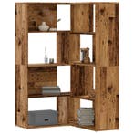vidaXL Boekenkast 4-laags hoek 85x85x140 cm bewerkt hout oud, Huis en Inrichting, Kasten | Boekenkasten, Verzenden, Nieuw, Overige houtsoorten