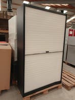 Roldeurkast 120x47x197 cm, zwart/wit, met cijferslot,, Ophalen of Verzenden, Gebruikt
