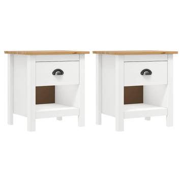 vidaXL Nachtkastjes 2 st Hill Range 46x35x49,5 cm massief, Verzenden, Nieuw, 45 tot 65 cm, Minder dan 55 cm
