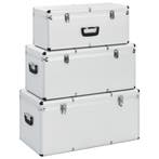 vidaXL Opbergkoffers 3 st aluminium zilverkleurig, Verzenden, Nieuw