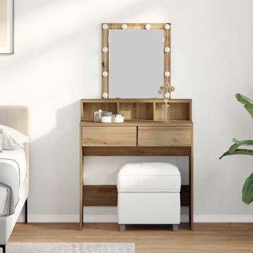 vidaXL Kaptafel artisanaal eikenkleurig 80 x 41 x 144,5 cm, Huis en Inrichting, Verzenden, Nieuw