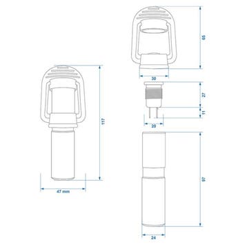 ProPlus Zwaailamp pen - lasbaar - rubberen kap - Ø 24 x 1.., Ophalen of Verzenden, Nieuw