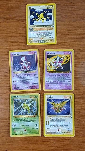 Pokémon - 6 Card - Mewtwo, Zapdos, Scyther, Mr. Mime, Elekid, Nieuw