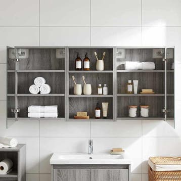 vidaXL Badkamerkastenset 3 pcs 126 x 16 x 62.5 cm Bewerkt, Verzenden, Nieuw