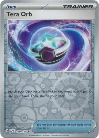 Tera Orb 189/191 reverse holo surging sparks, Ophalen of Verzenden, Nieuw, Losse kaart, Foil